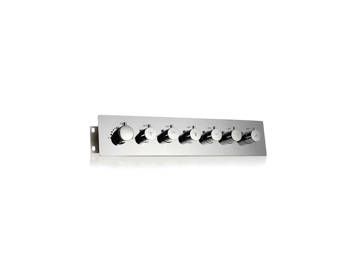 Mitigeur thermostatique de douche encastré 6 voies chrome, Hermès