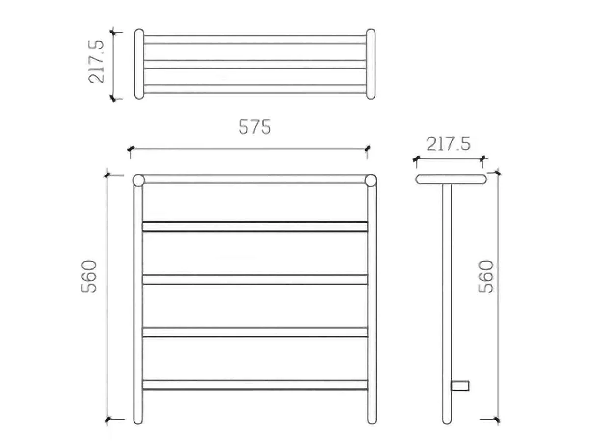 Sèche serviettes électrique 250w gun métal, Gun