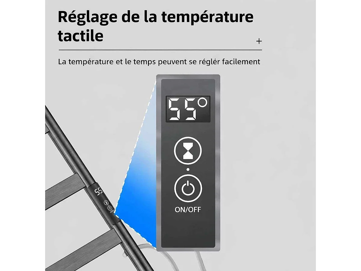 Sèche serviette échelle électrique noire, Litop