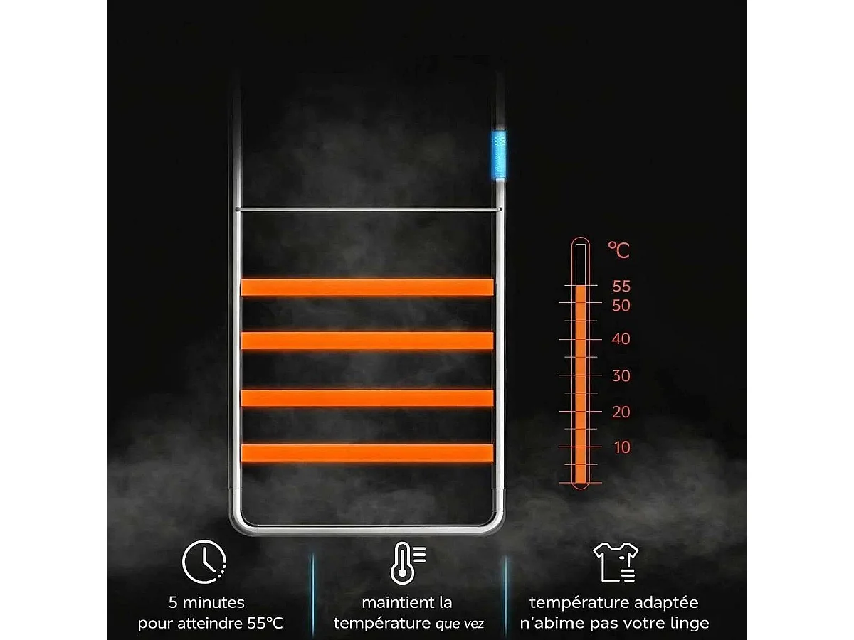 Sèche serviette électrique 300W doré brossé, Adès