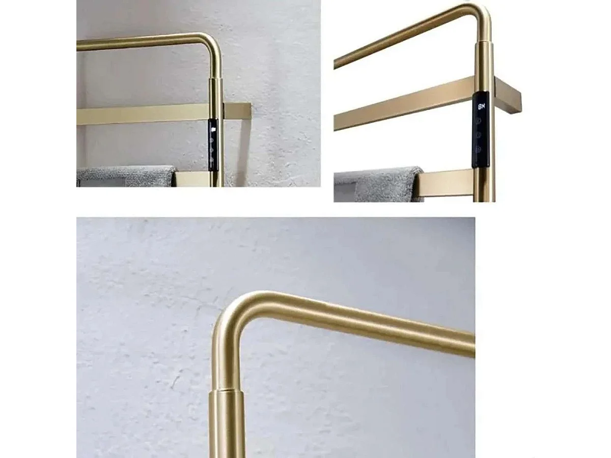 Sèche serviette électrique 300W doré brossé, Adès