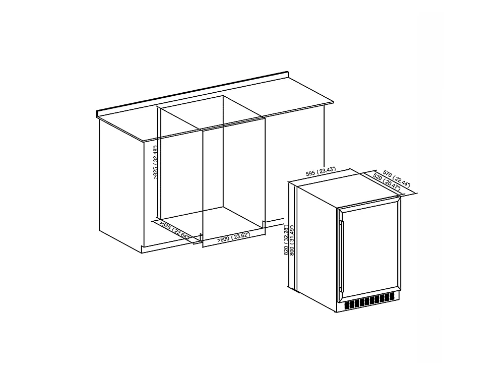Wolkenstein Unterbau-Weinkühlschrank UWTS129-46ED EEK G (A bis G)