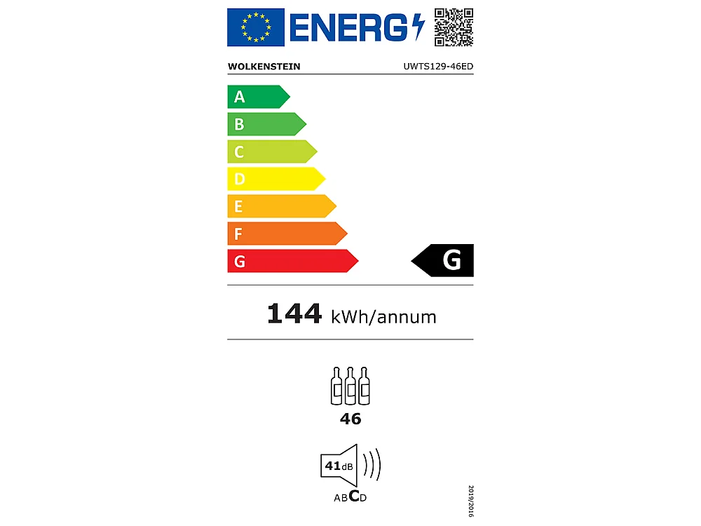 Wolkenstein Unterbau-Weinkühlschrank UWTS129-46ED EEK G (A bis G)