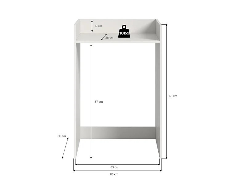 Free Waschmaschinenschrank 2 Regale Weiß.