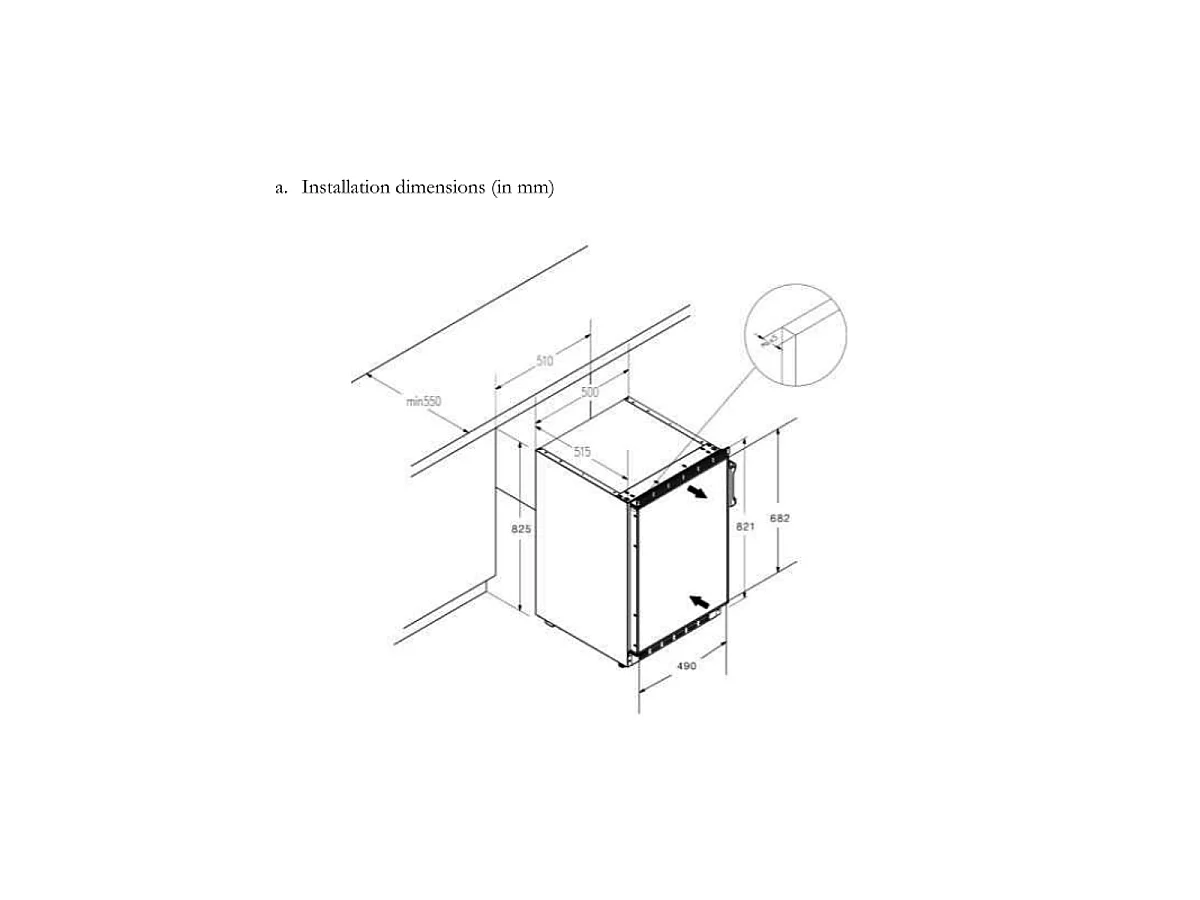 PKM Unterbau-Kühlschrank KS82.3EUB EEK E (A bis G)