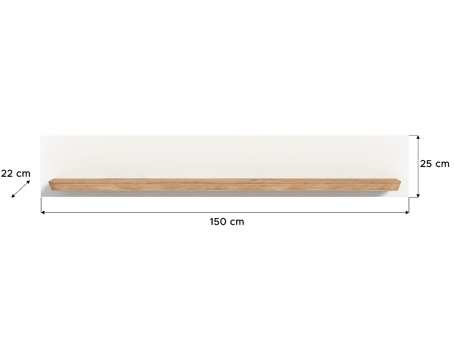 xonox.home Wandboard Aarhus weiß matt tiefzieh/  weiß Nachbildung B/H/T: 150 x 25 x 22 cm