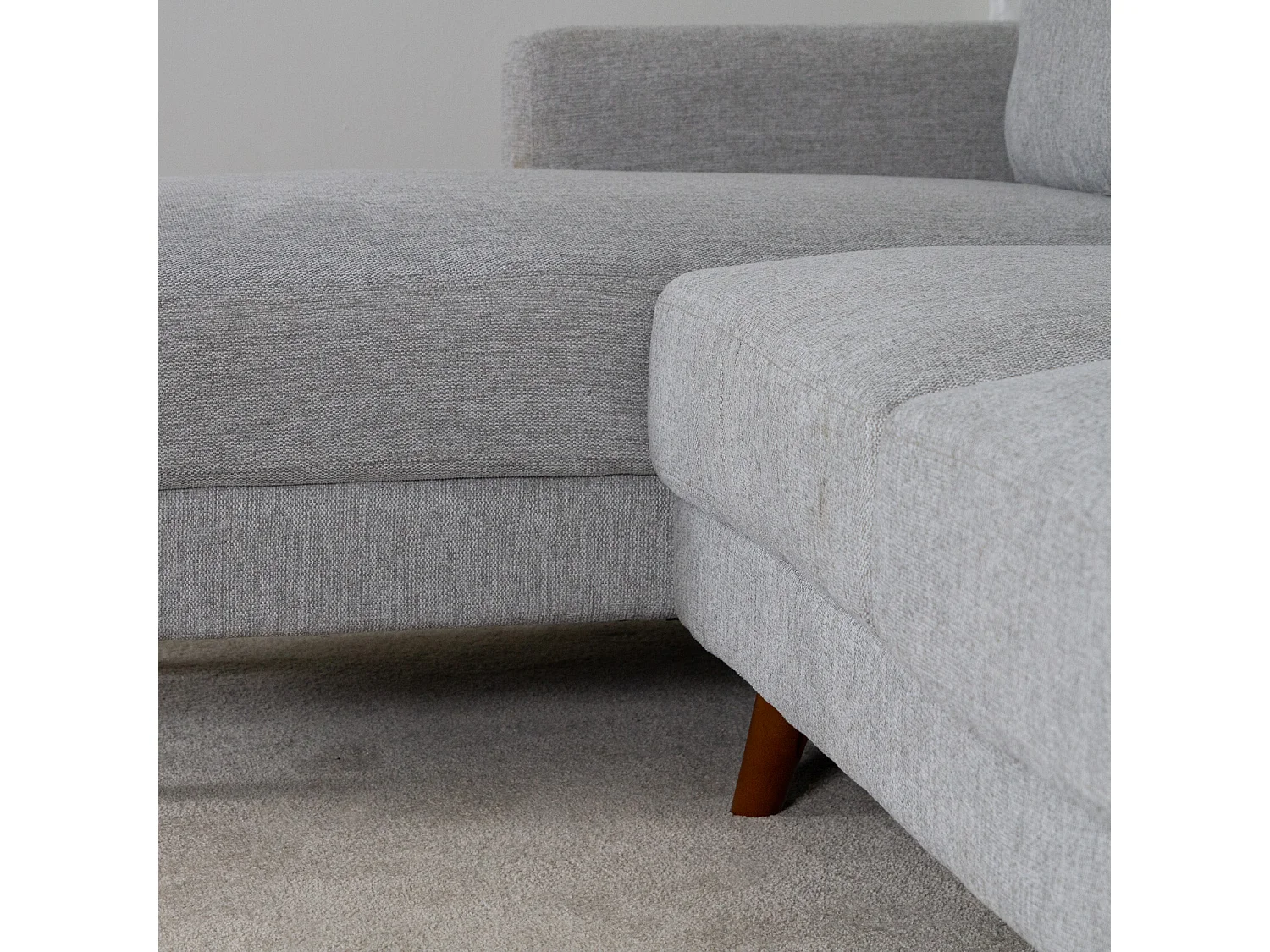 Jasper Light Grey Universal Corner Sofa Reversible Chaise Woven Fabric