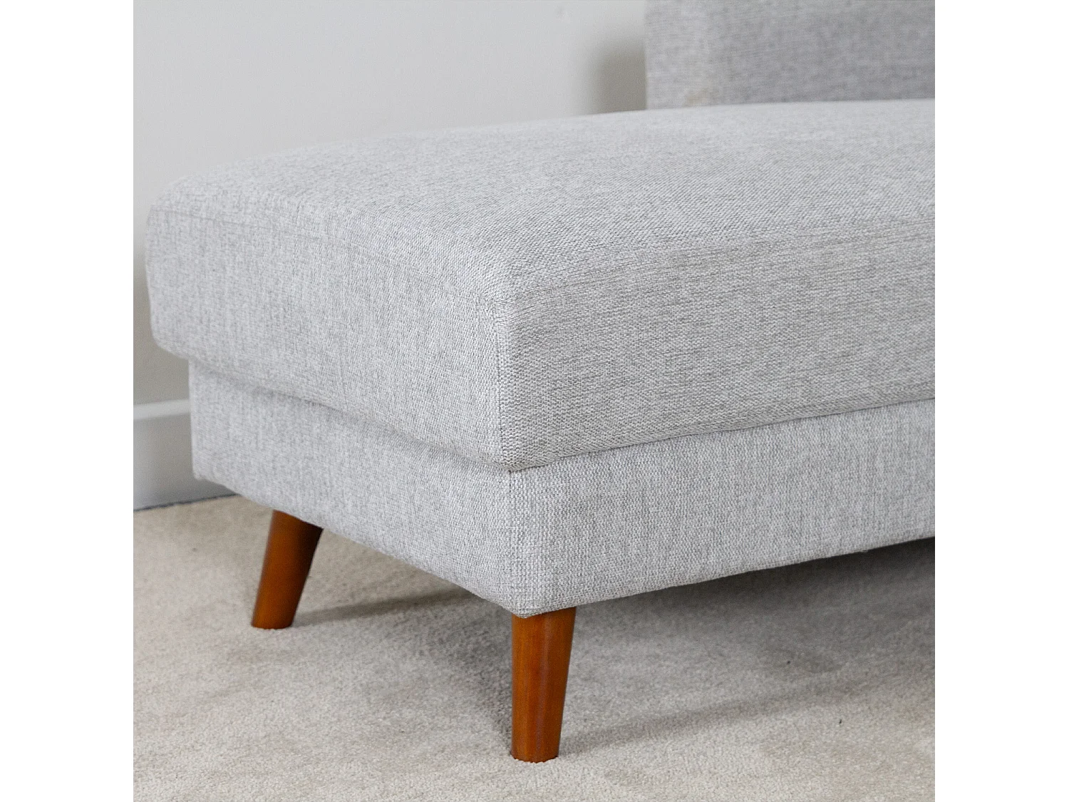 Jasper Light Grey Universal Corner Sofa Reversible Chaise Woven Fabric