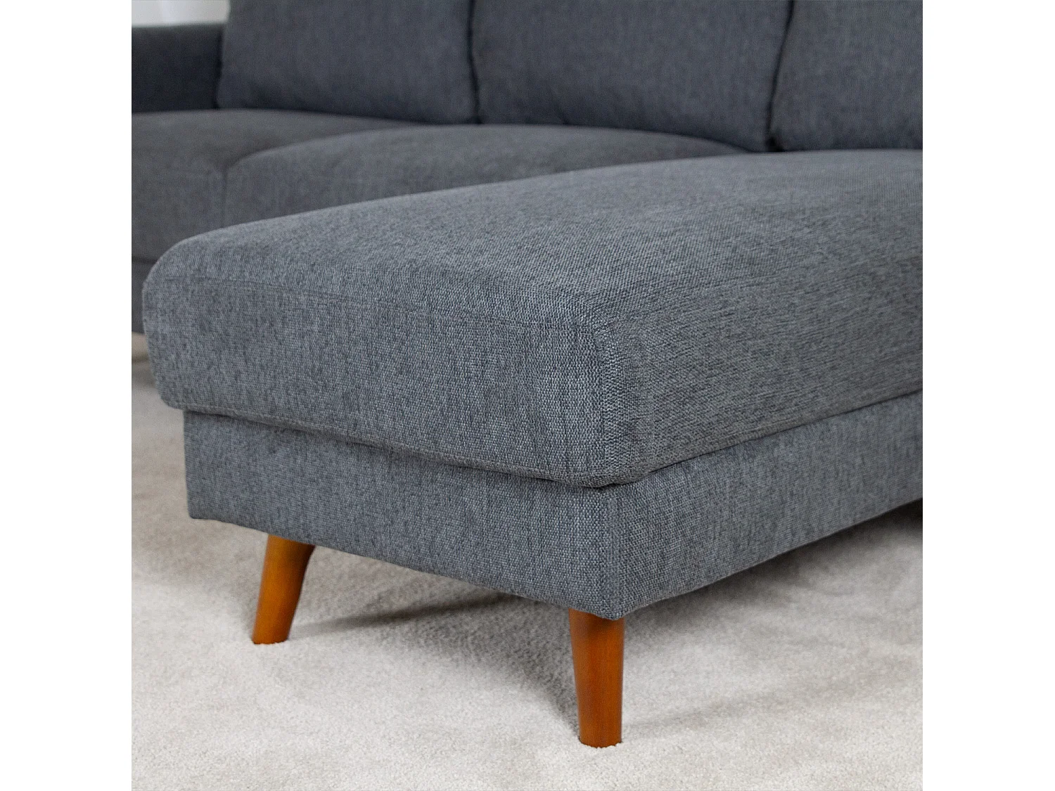 Jasper Dark Grey Universal Corner Sofa Reversible Chaise Woven Fabric