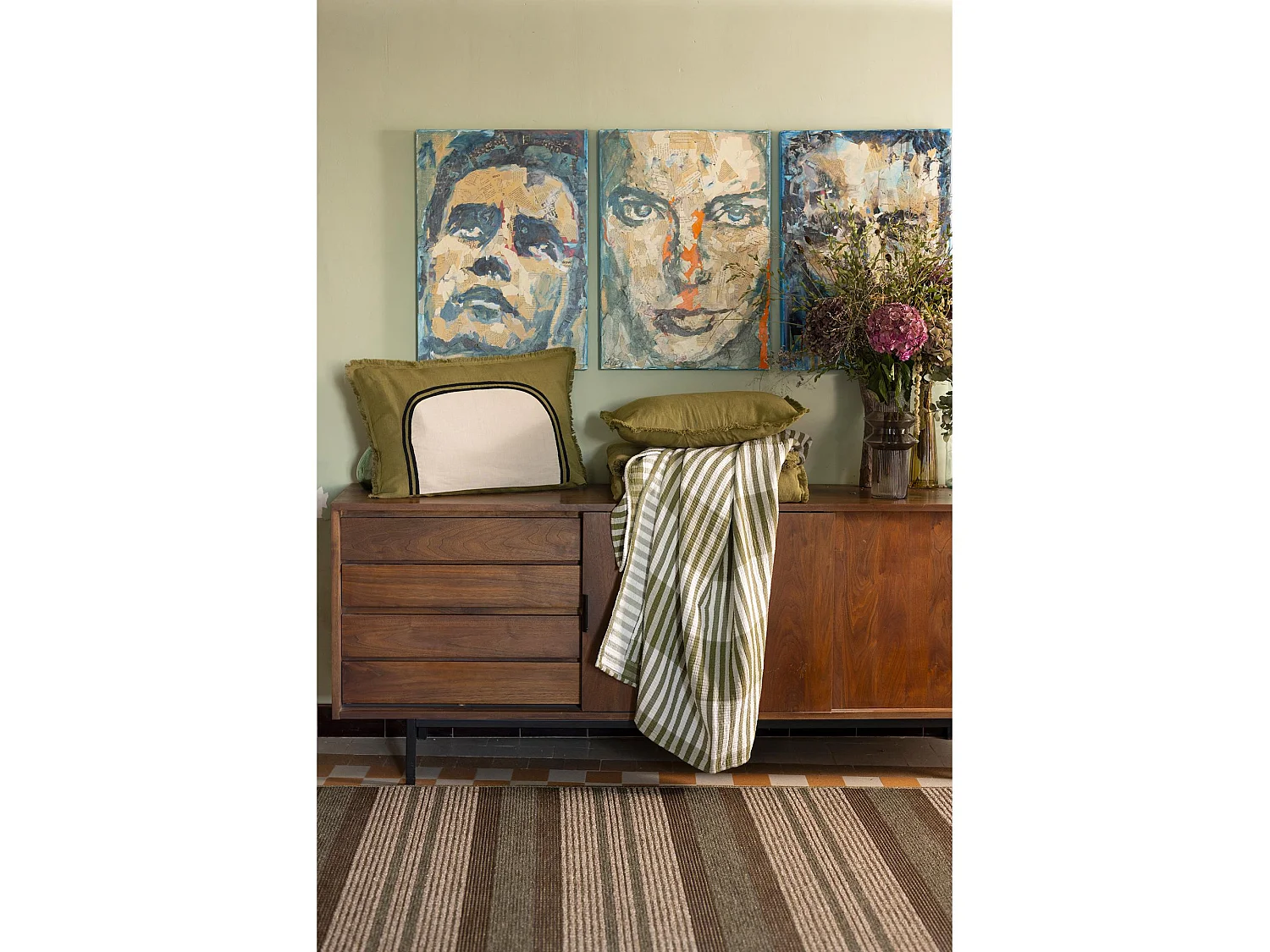 Plaid Calista Olijf 137 x 180 cm