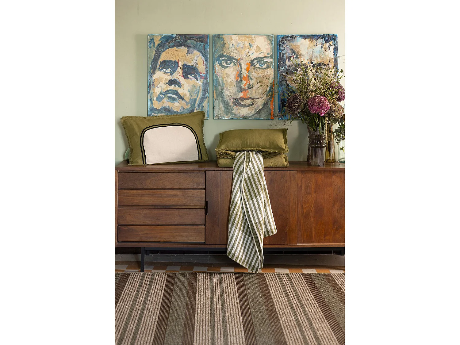 Plaid Calista Olijf 137 x 180 cm