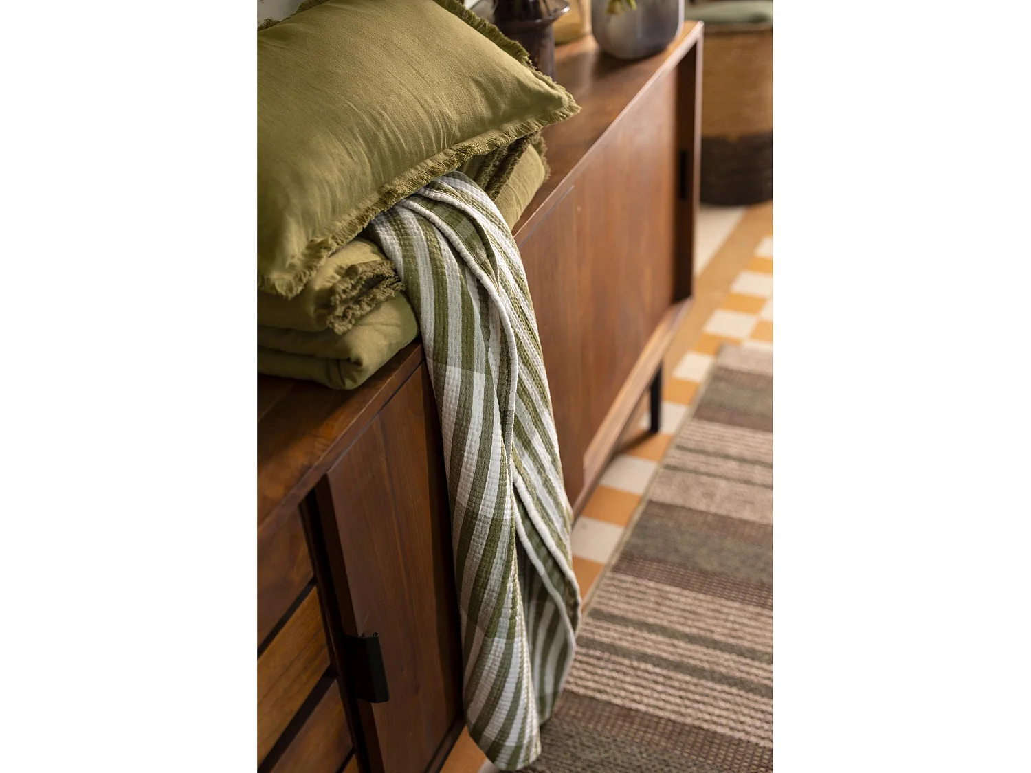 Plaid Calista Olijf 137 x 180 cm
