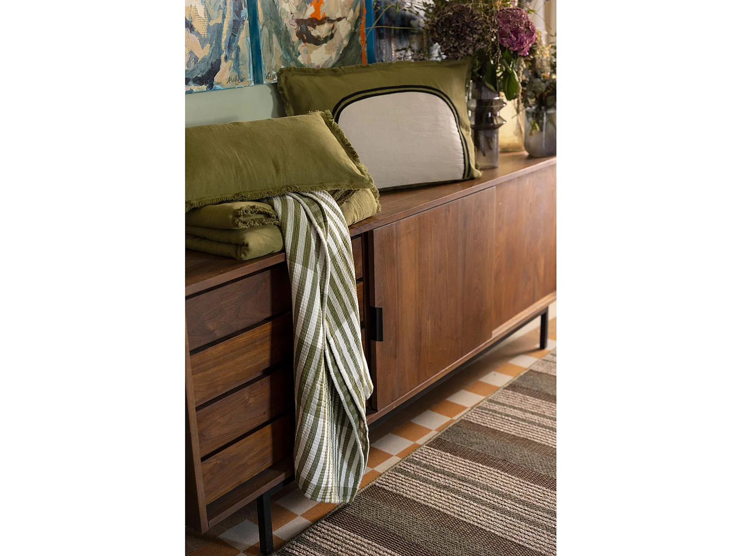Plaid Calista Olijf 137 x 180 cm