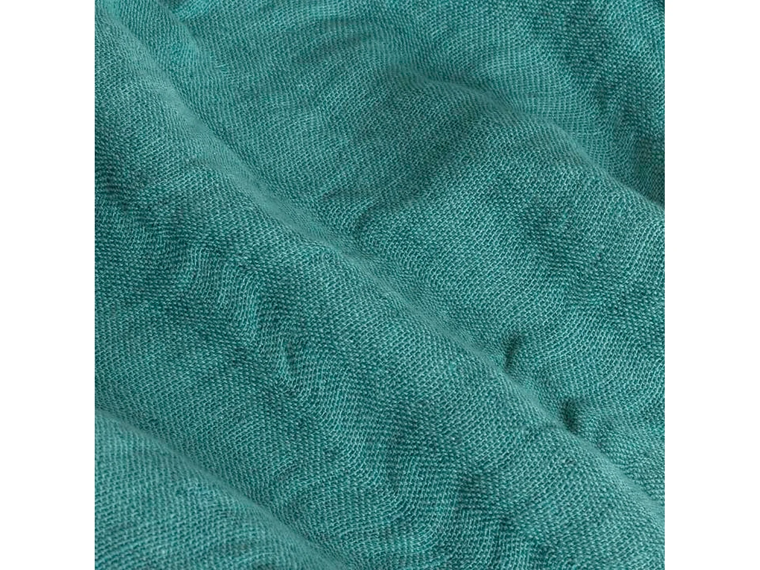 Couverture plaid 100% coton bleu turquoise avec franges 130x170cm BITALD - SACASA