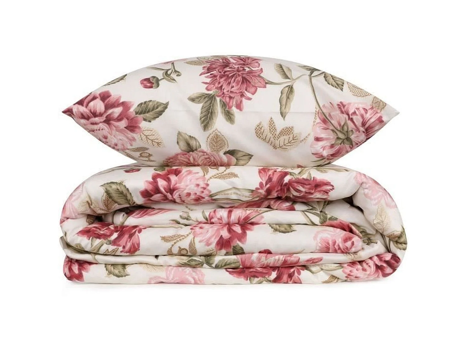 Parure de lit - housse de couette 220 x 240 + 2 taies d'oreiller 60 x 60, 65% coton- Crème
