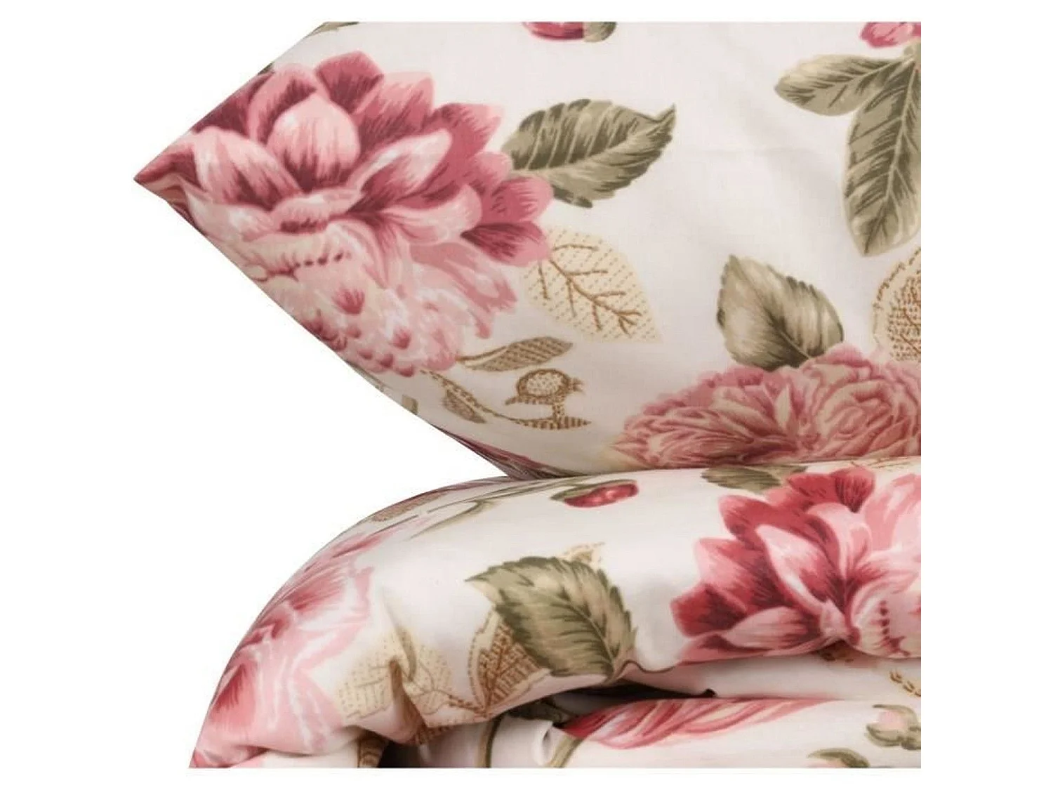 Parure de lit - housse de couette 220 x 240 + 2 taies d'oreiller 60 x 60, 65% coton- Crème