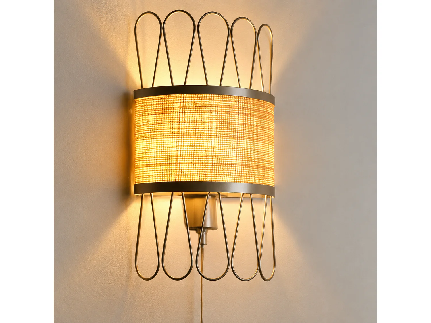 Applique da parete in rattan - Flore