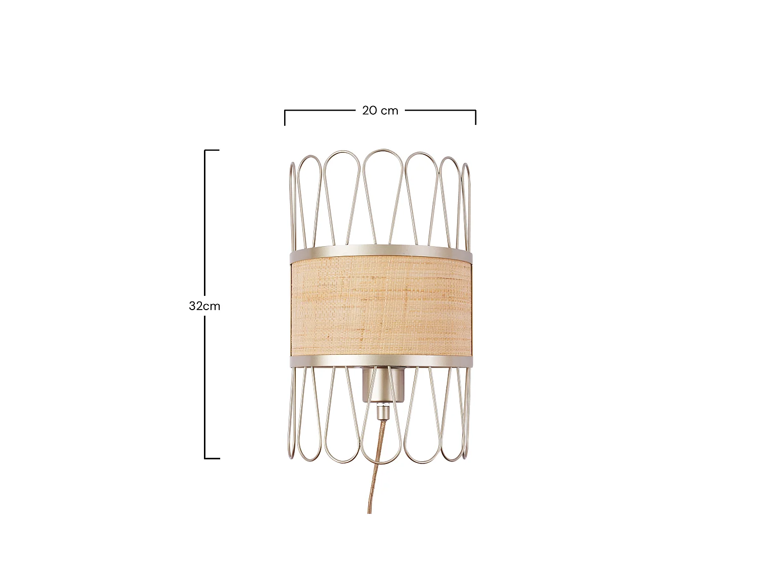 Applique da parete in rattan - Flore