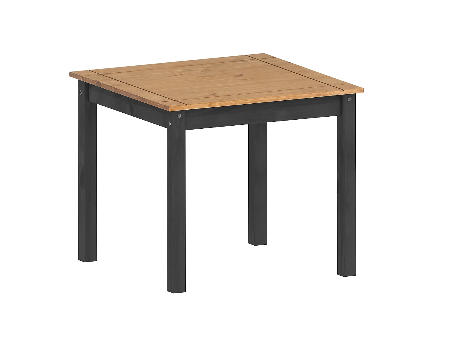 Mercers Furniture Corona Charcoal Rio Dining Set Table 2 Chairs Square Small Kitchen Solid Wood Mexican Pine Dark Grey
