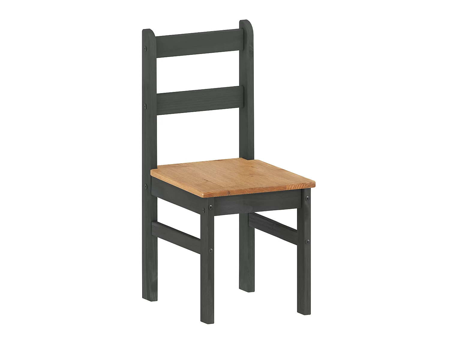 Mercers Furniture Corona Charcoal Rio Dining Set Table 2 Chairs Square Small Kitchen Solid Wood Mexican Pine Dark Grey