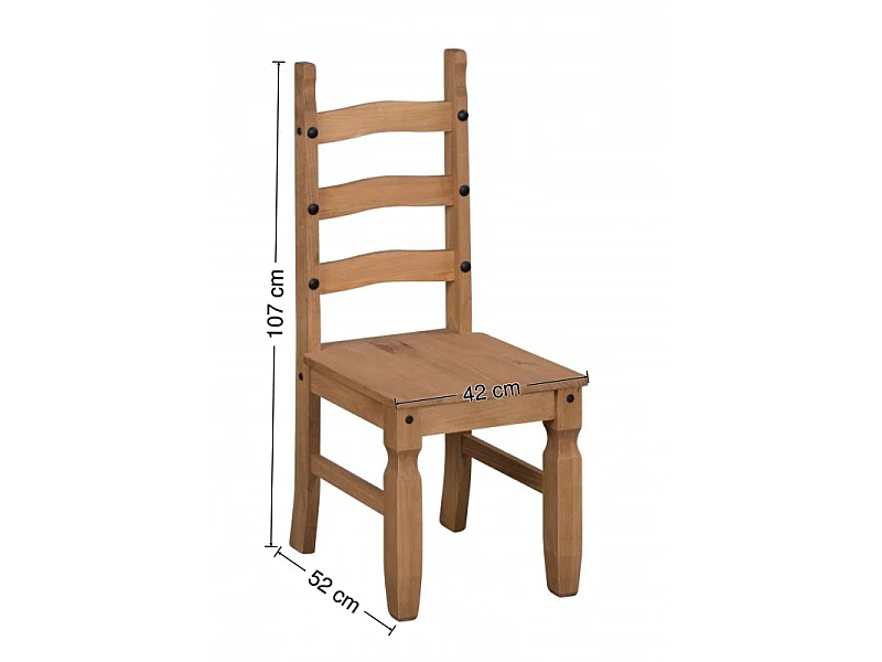 Mercers Furniture Corona 5'0 Table & 4 Chairs Dining Set Solid Wood Pine Wooden Kitchen with Mexican Styling
