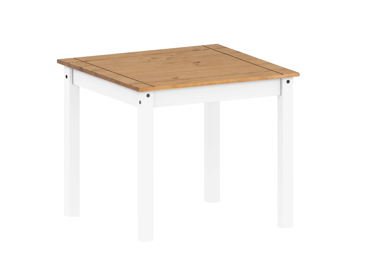Mercers Furniture Corona White Wax Rio Dining Set Table and 2 Chairs Small Square Solid Wood Mexican Pine Wooden Kitchen
