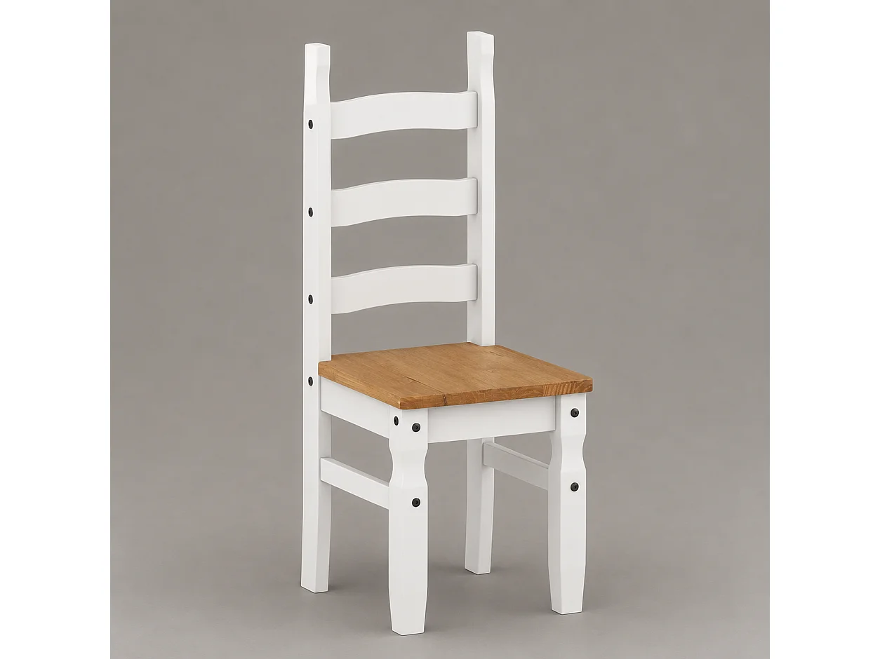 Mercers Furniture Corona White 6'0" Dining Table & 6 Chairs Set Solid Wood Mexican Pine Wooden Kitchen