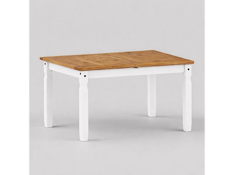 Mercers Furniture Corona White Small Extending Dining Table & 4 Chairs Set Solid Wood Mexican Pine Wooden Kitchen