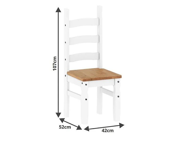 Mercers Furniture Corona White Small Extending Dining Table & 4 Chairs Set Solid Wood Mexican Pine Wooden Kitchen