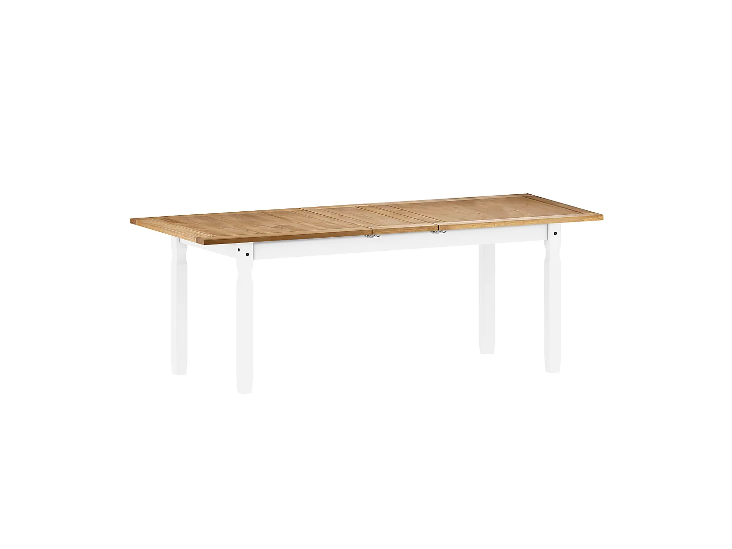 Mercers Furniture Corona White Large Extending Table & 6 Chairs Set Solid Wood Mexican Pine Wooden Kitchen