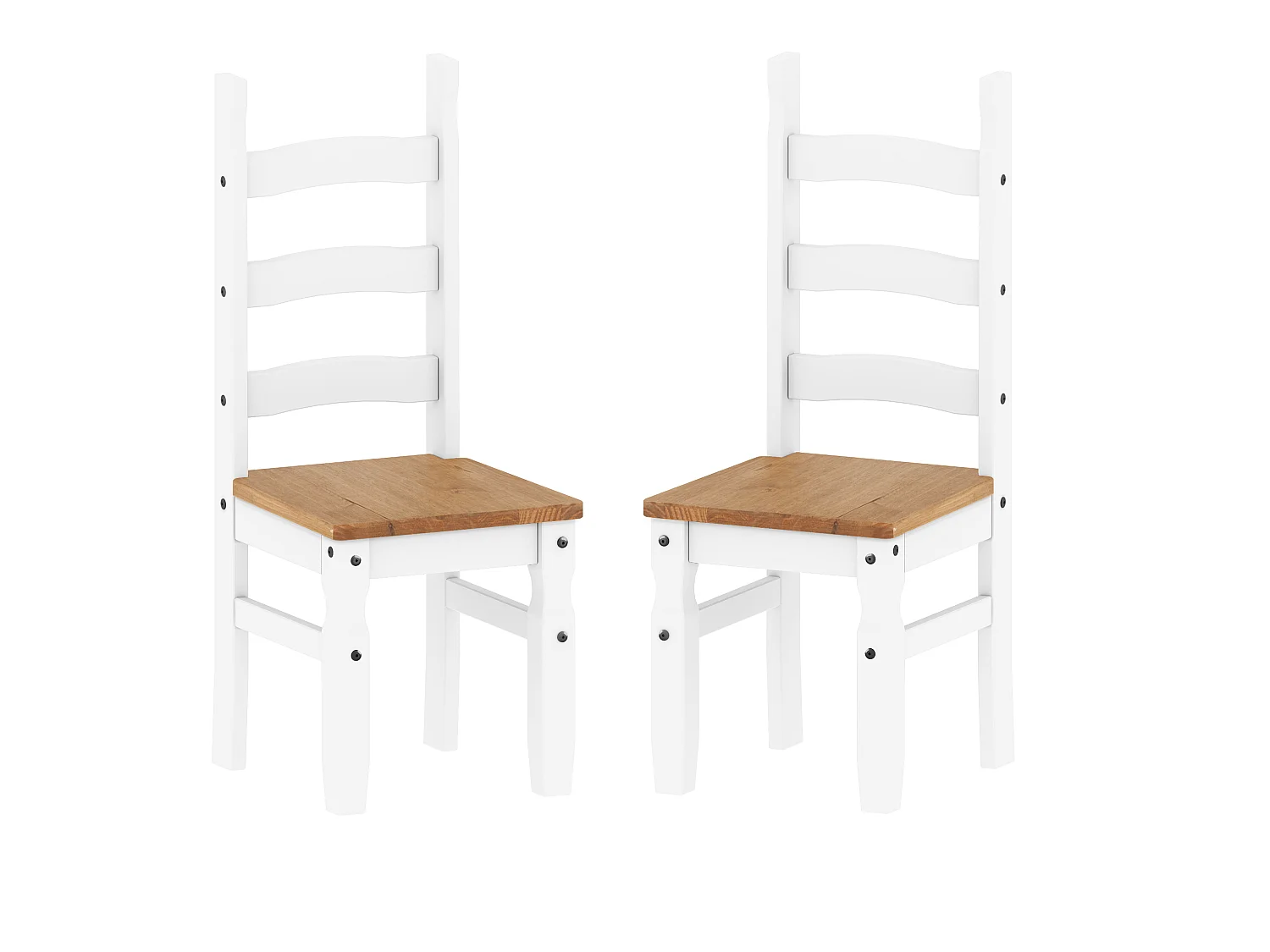 Mercers Furniture Corona White Large Extending Table & 6 Chairs Set Solid Wood Mexican Pine Wooden Kitchen