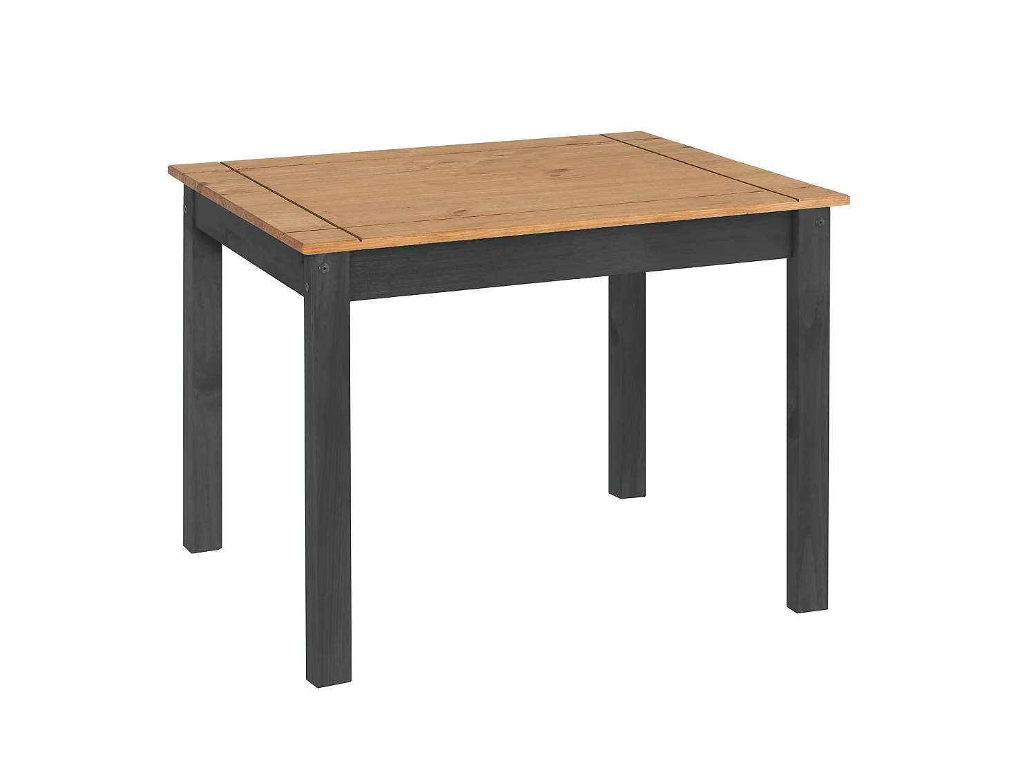 Mercers Furniture Corona Charcoal Budget Dining Set Table 4 Chairs Set Small Kitchen Solid Wood Mexican Pine Wooden Dark Grey