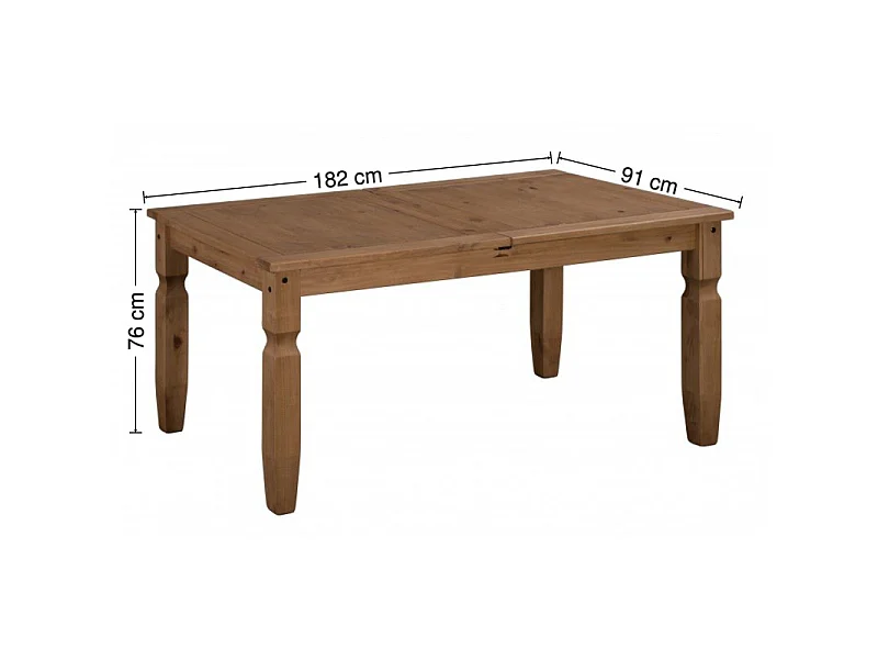 Mercers Furniture Corona 6'0 Table & 6 Chairs Dining Set Solid Wood Pine Wooden Large Long with Mexican Styling
