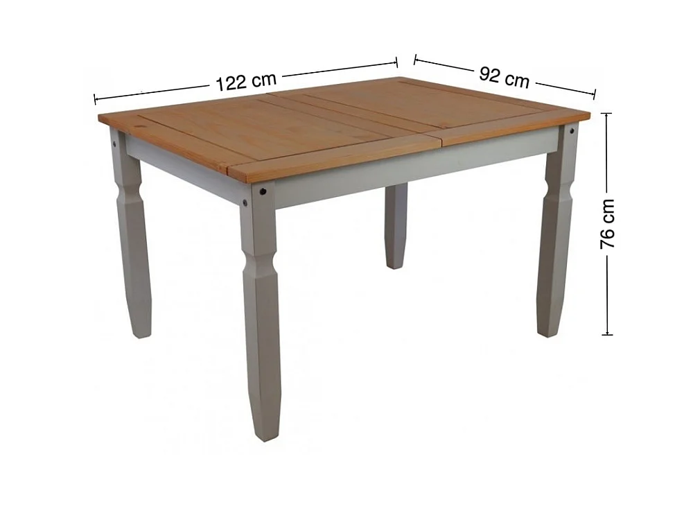 Mercers Furniture Corona Grey Wax 4'0 Dining Table Solid Wood Pine Wooden Kitchen with Mexican Styling