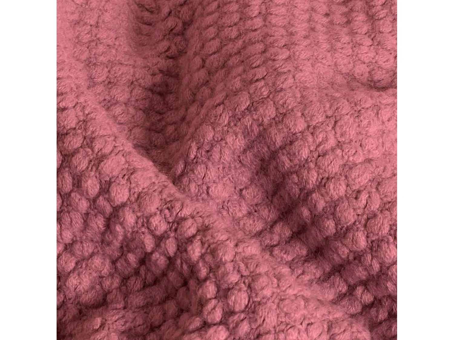 Plaid rose framboise texture nid d'abeille et frangée 180x220 cm DENARLA - SACASA