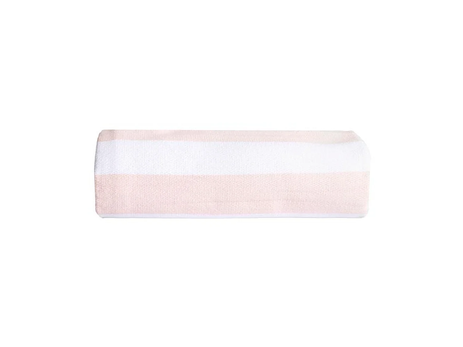 Couverture plaid 100% coton rose pâle avec pompons 130x170cm SLAVANN - SACASA