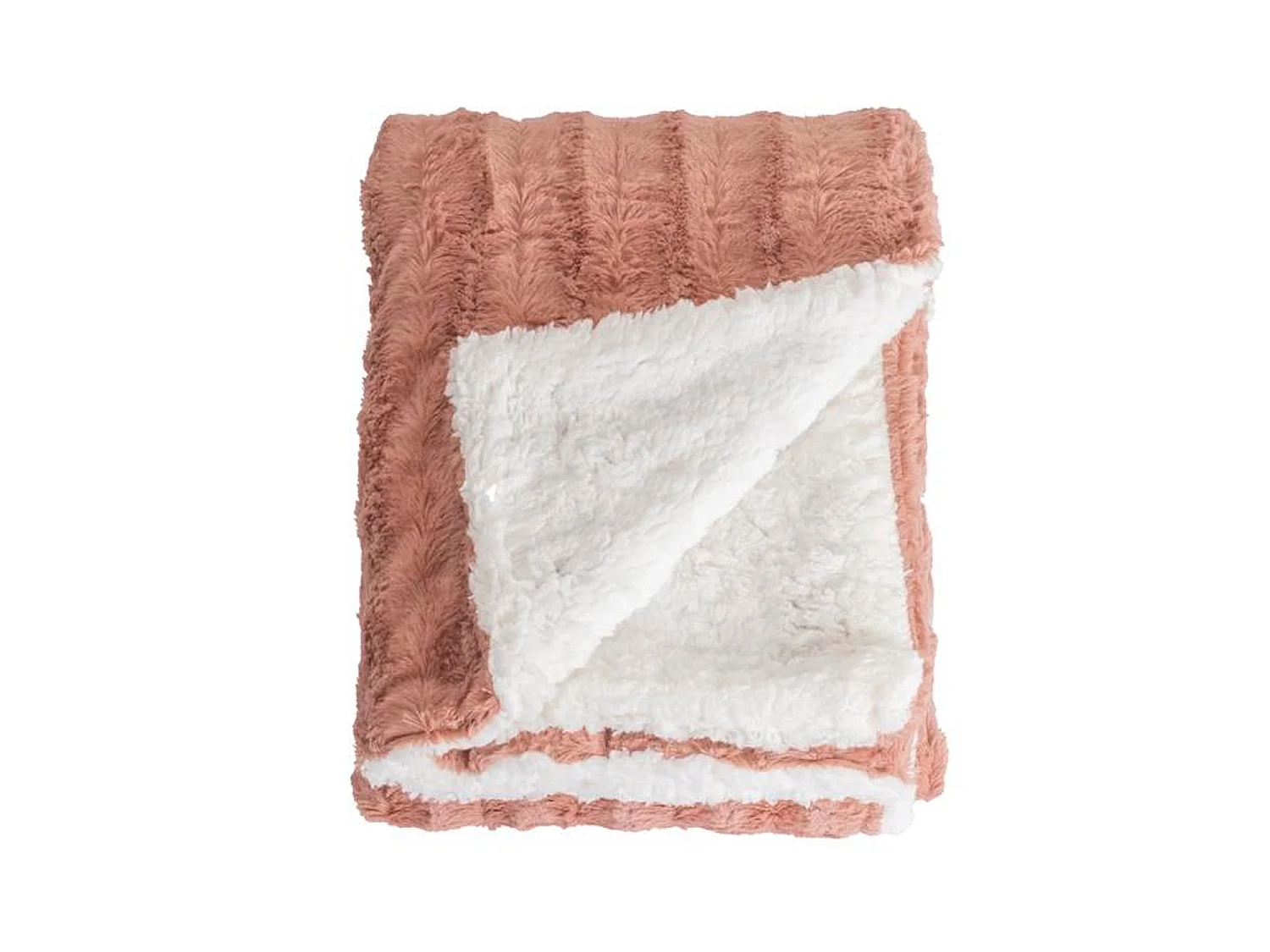 Couverture plaid rose chaud 180x220cm BERGIL - SACASA