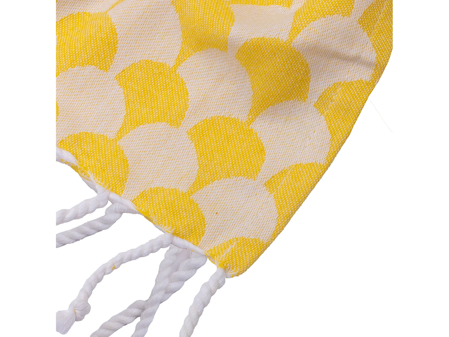Plaid jaune et blanc avec franges 130x170cm DROP - SACASA