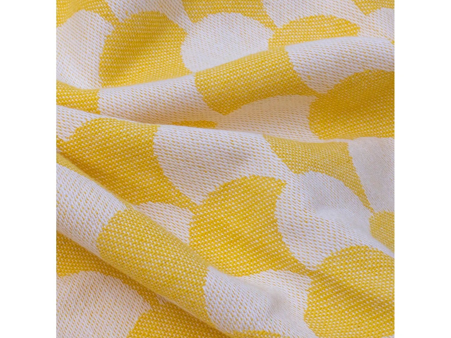Plaid jaune et blanc avec franges 130x170cm DROP - SACASA