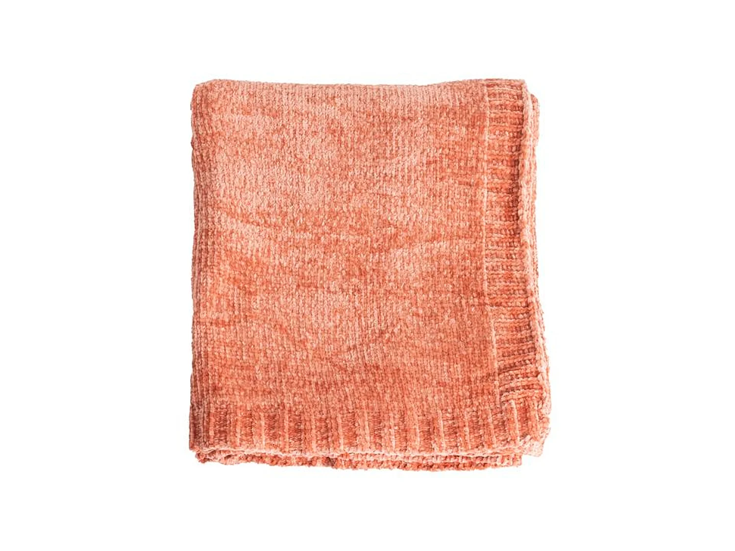 Couverture plaid rose saumon 130x170cm SAVORA - SACASA