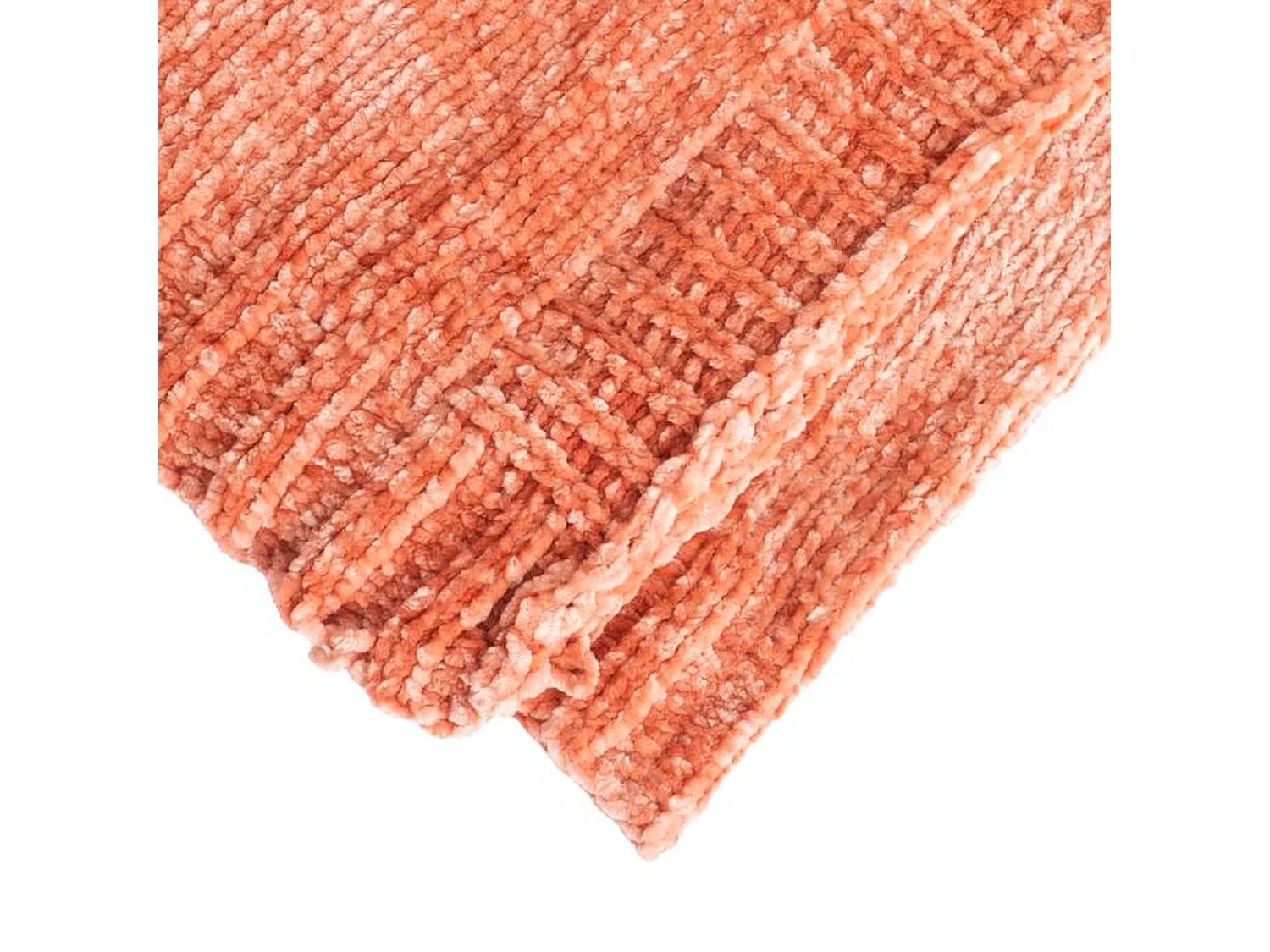 Couverture plaid rose saumon 130x170cm SAVORA - SACASA