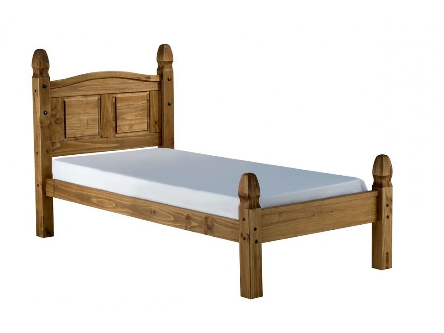 Mercers Furniture Corona 3'0 Single Low Foot End Bed Frame Solid Wood Pine Wooden Bedroom with Mexican Styling