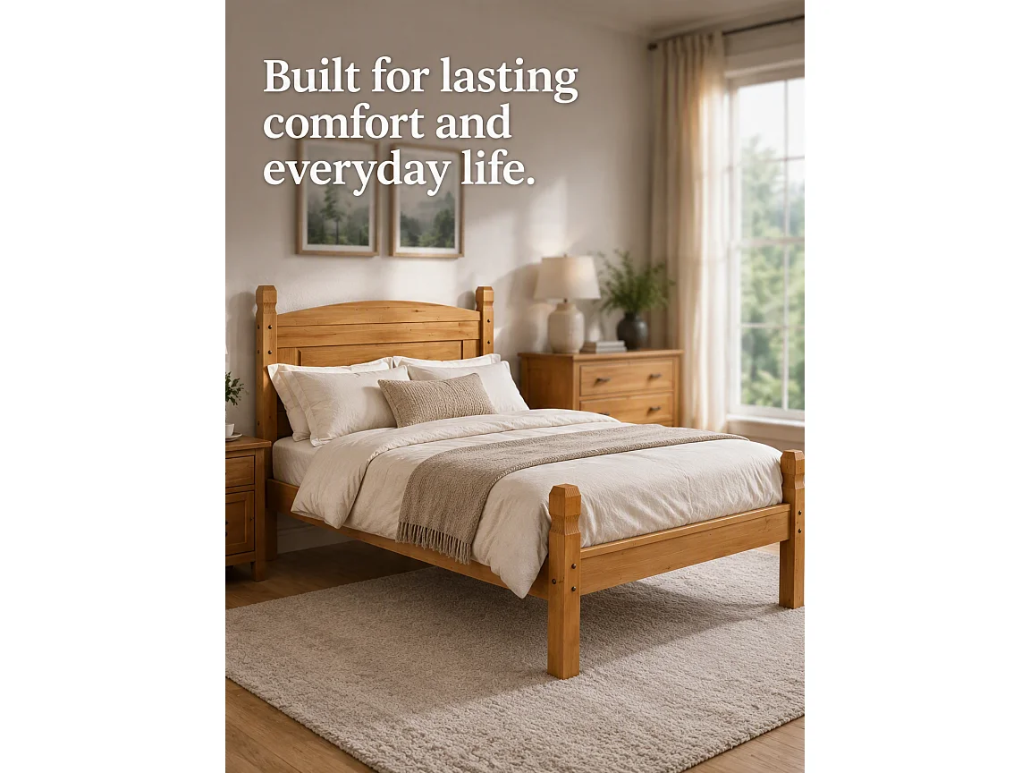 Mercers Furniture Corona 3'0 Single Low Foot End Bed Frame Solid Wood Pine Wooden Bedroom with Mexican Styling