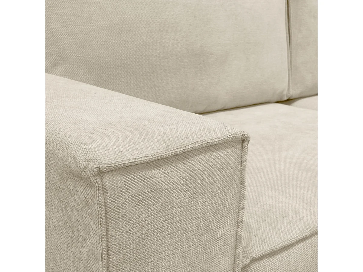 Canapé d'angle convertible réversible 5 places avec coffre de rangement en tissu chenille beige foncé - Harper