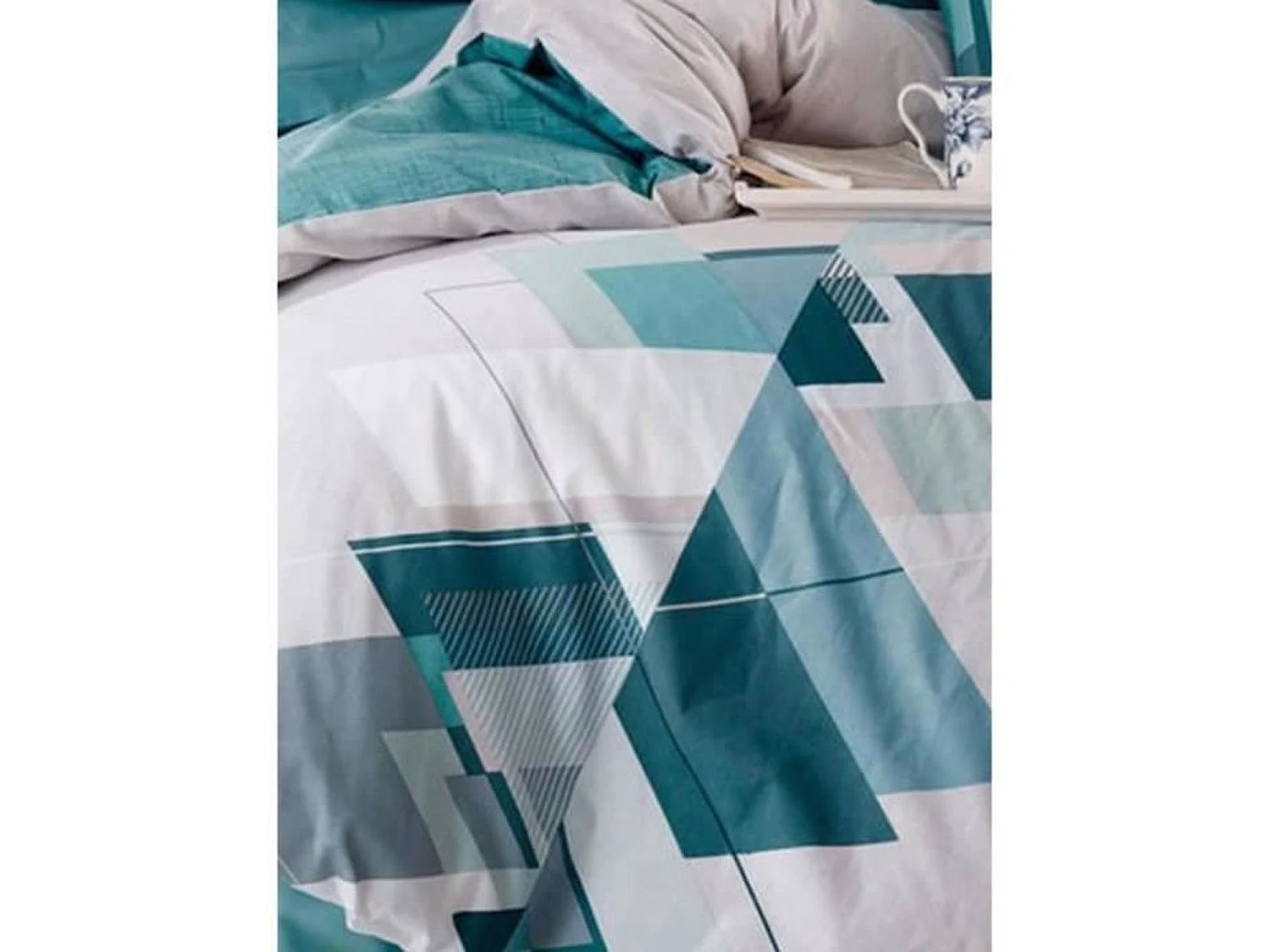 Parure de lit - housse de couette 220 x 240 + 2 taies d'oreiller 60 x 60 coton renforcé - Vert