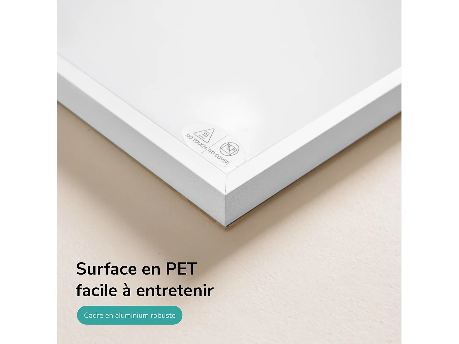 EMKE Radiateur Infrarouge 1000W, Panneau Chauffant Mural 119,5x59,5cm avec Thermostat WiFi Connecté, Blanc