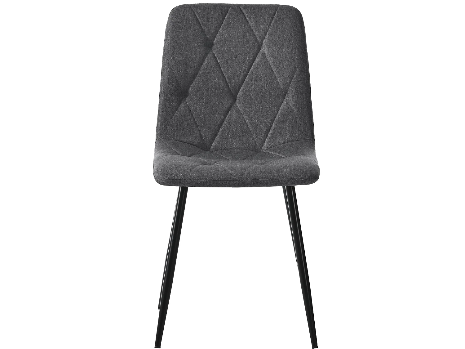 Conjunto de 4 cadeiras de jantar sem braços - 45 x 46 x 86 cm - tecido de linho e pés de metal - cinza escuro