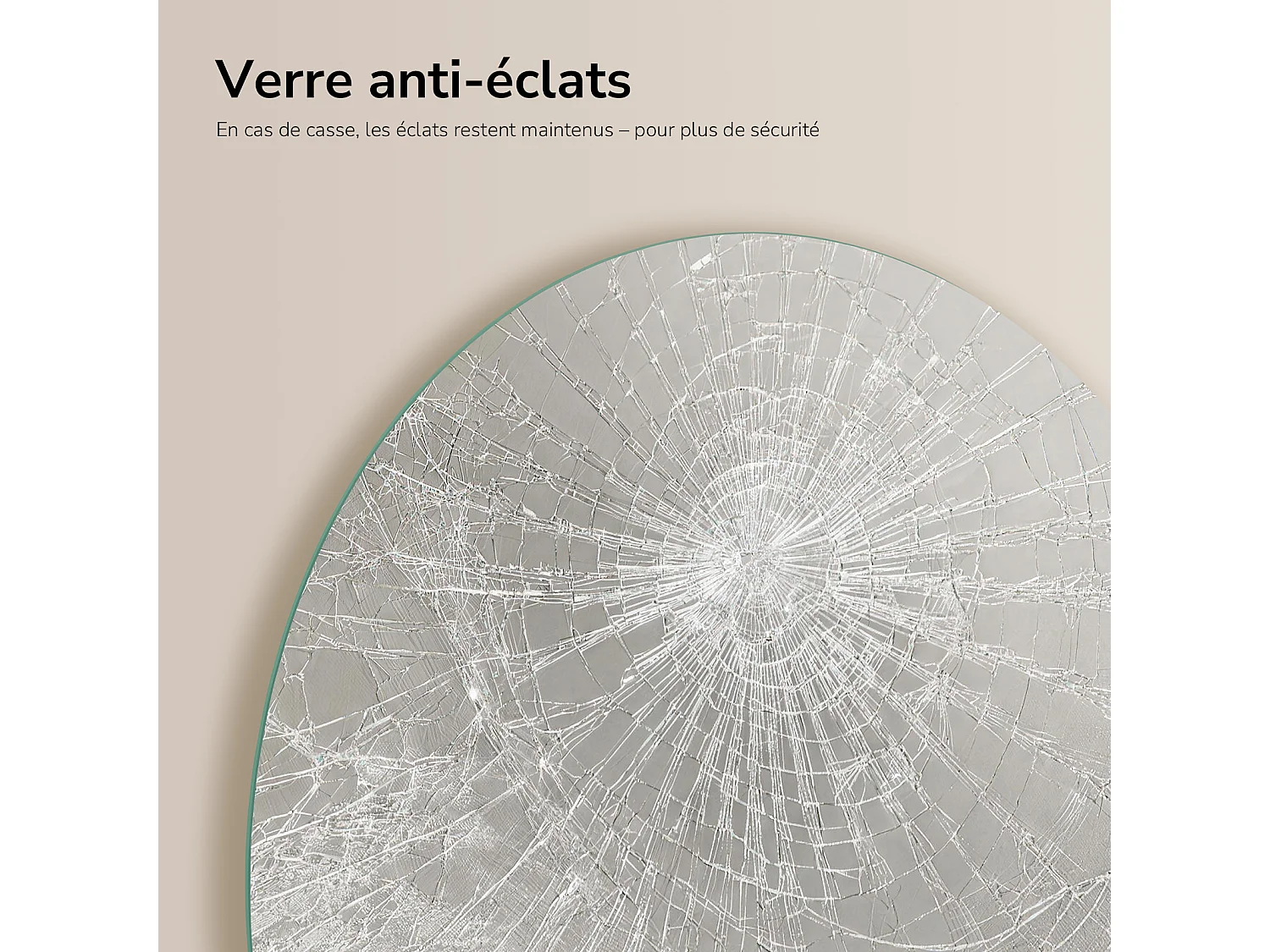 EMKE Miroir de Salle de Bain Asymétrique 62x70 cm, Miroir Mural Irrégulier Sans Cadre, Pose Horizontale ou Verticale