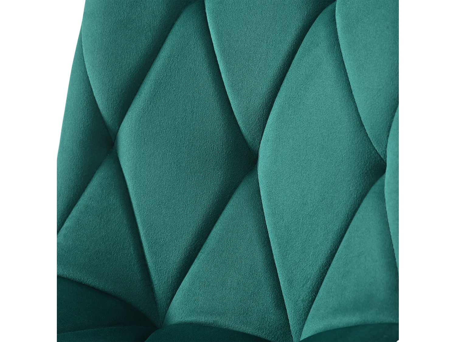 Lot de 4 chaises de salle à manger sans accoudoirs - 45 x 46 x 86 cm - velours et pièds en métal - Vert foncé