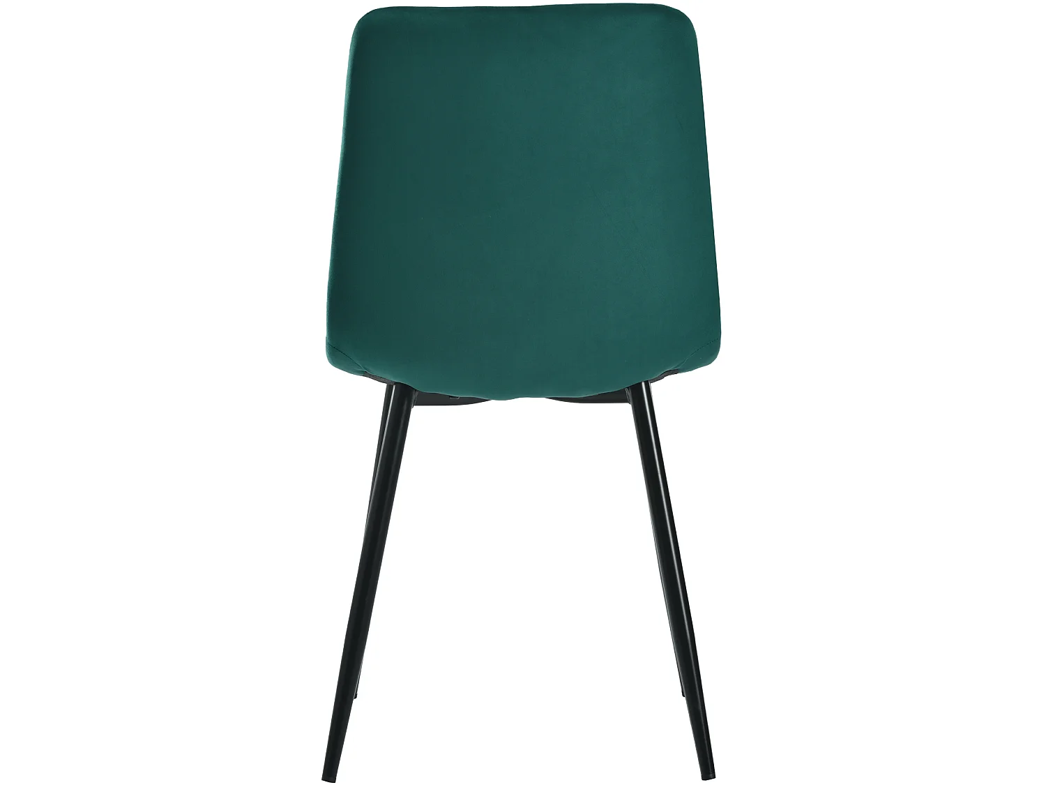 Lot de 4 chaises de salle à manger sans accoudoirs - 45 x 46 x 86 cm - velours et pièds en métal - Vert foncé